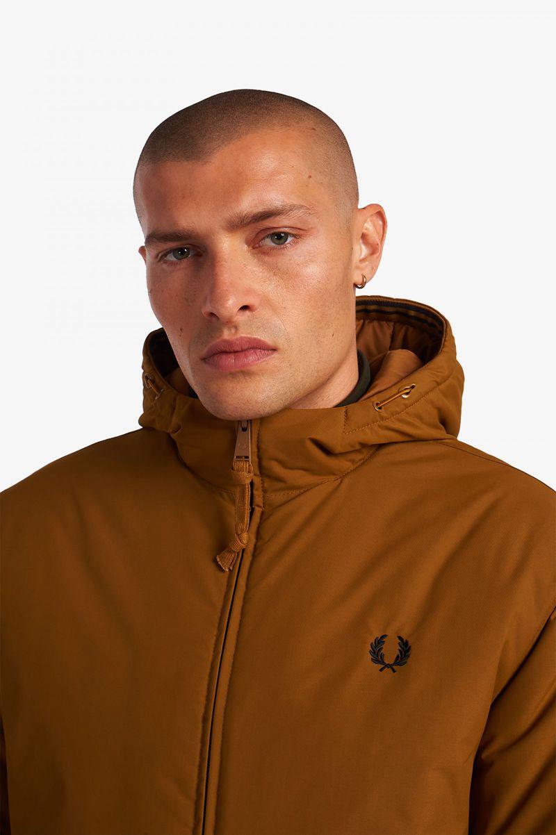 Camel Fred Perry Padded Hooded Brentham Men's Jackets | PH 1220KORI